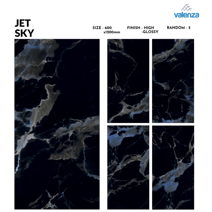 Jet Sky (60cm x 120cm) High Glossy Porselen Piltə - Arnox Ceramic (Hindistan)