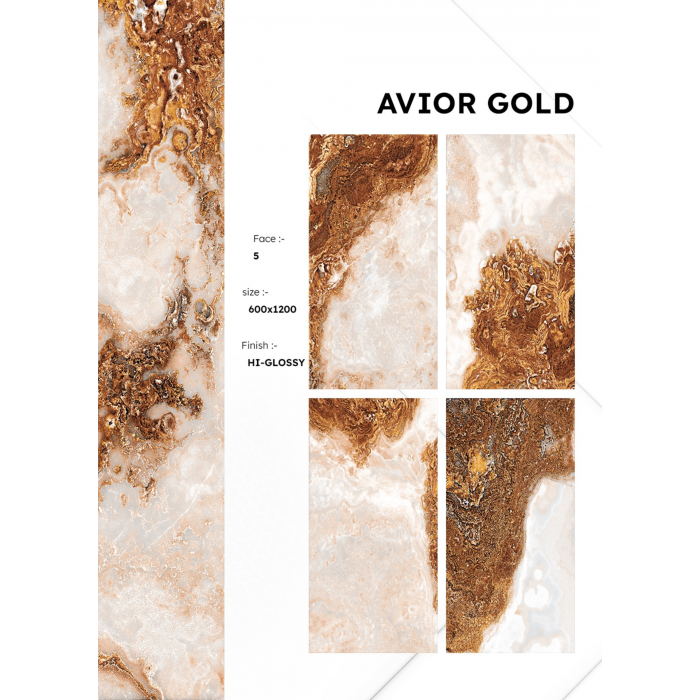 Avior Gold  (60cm x 120cm) High Glossy Porselen Piltə - Arnox Ceramic (Hindistan)