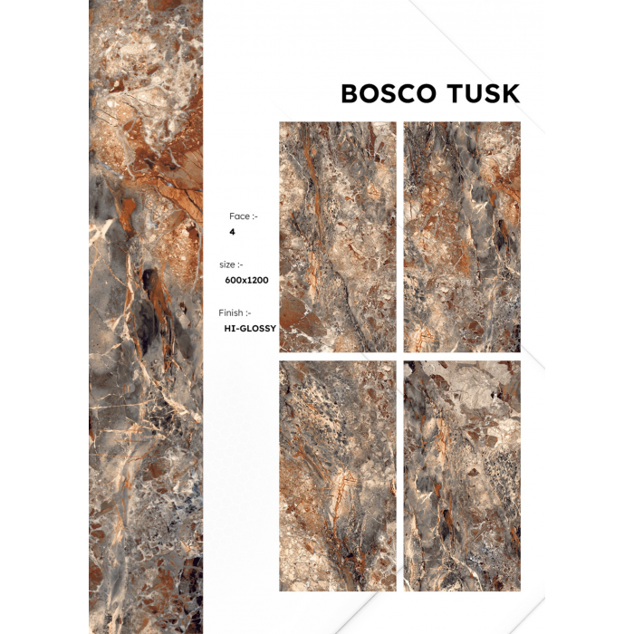 Bosco Tusk  (60cm x 120cm) High Glossy Porselen Piltə - Arnox Ceramic (Hindistan)